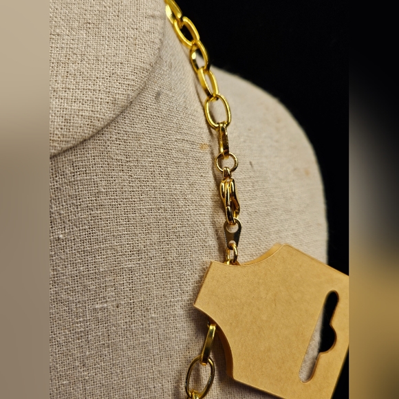 Handmade by me. Necklace earrings and bracelet set. Gild tone. Onyx and pearl. - Picture 6 of 6